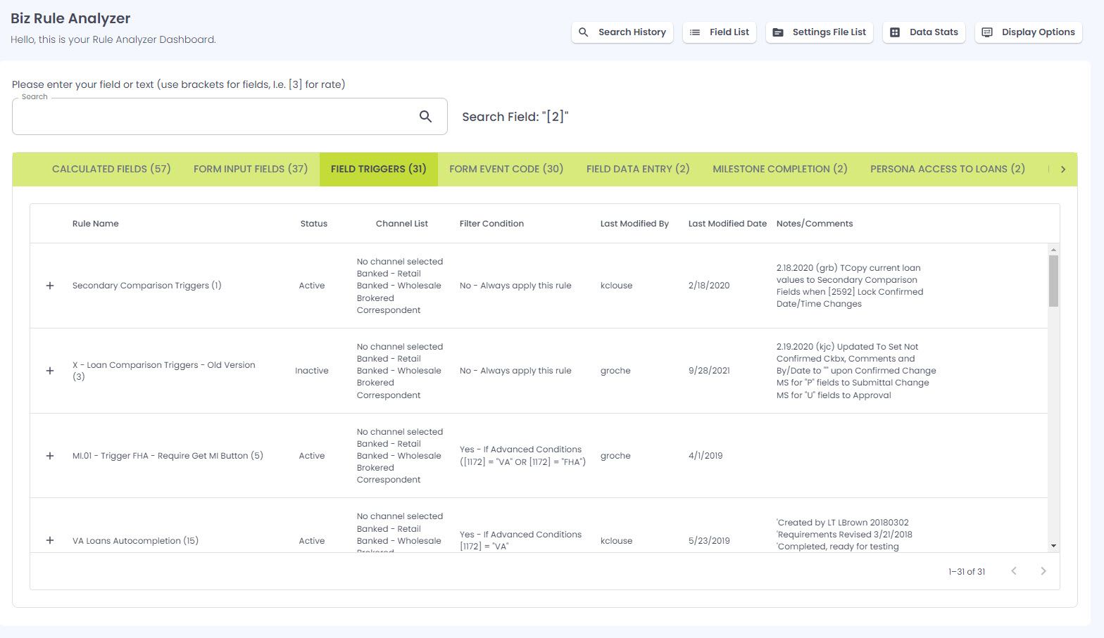 Lender Toolkit Biz Rule Web Screenshot